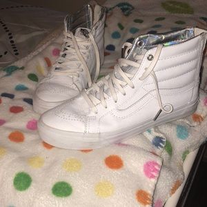 Vans white leather